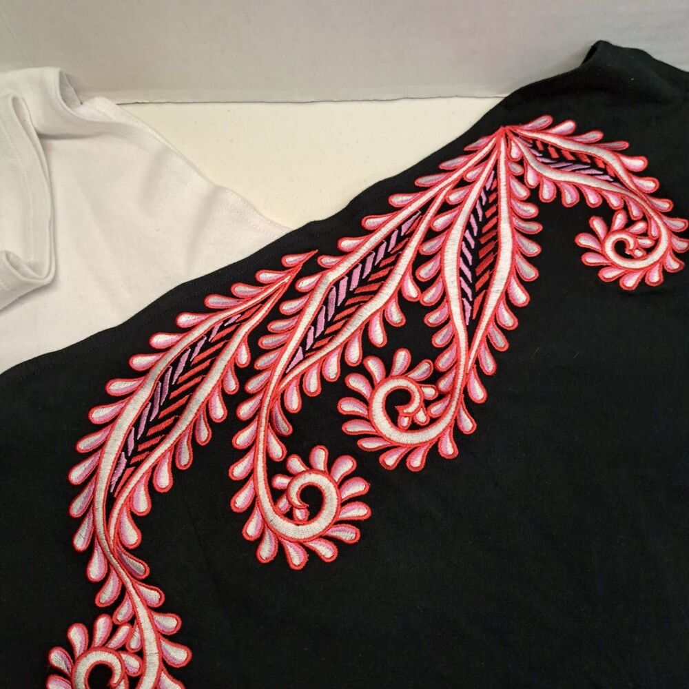 Bob Mackie Wearable Art Women's XL Embroidery Color Block Tunic - Picture 6 of 7